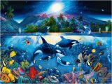 Dolphin Paradise Wall Mural Puzzle Majestic Kingdom 6000 Piezas Clementoni