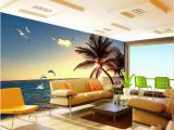 Dolphin Wall Murals for Bedrooms 3d Wallpaper Custom Seaside Coco Dolphins Landscape Tv