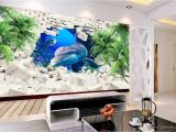 Dolphin Wall Murals for Bedrooms Wallpaper for Walls 3 D Dolphin Coconut Tree Wall Papers Home Decor