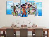 Dragon Ball Z Wall Mural Dbs Happy Family asymmetrical 5pcs Wall Art Canvas