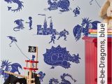 Dragon Wall Stickers Murals Ere Be Dragons Blue