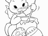 Easter Bunny Coloring Pages Printable Look This Cute Bunny is Coloring Easter Eggs they are