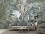 Elephants On the Wall Murals 3d Wallpaper Custom Mural Landscape nordic Tropical Plant Coconut Tree Animal Elephant Landscape Tv Murals Wallpaper for Walls 3 D Wallpaper to