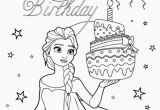 Elsa and Anna Coloring Pages Games Elsa and Birthday Cake Coloring Page