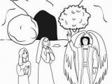 Empty tomb Coloring Page Women Encounter An Angel at Jesus tomb Coloring Page