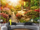 English Garden Wall Murals Custom Mural Wallpaper 3d Stereo Sunshine Garden Scenery Wall Painting Living Room Bedroom Home Decor Wall Papers for Walls 3 D