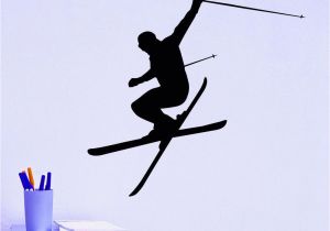 Extreme Sports Wall Mural Wall Decal Vinyl Sticker Downhill Skiing Skier Ski Snow