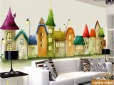 Fairytale Castle Wall Mural Aliexpress Buy Custom Kids Cartoon Wallpaper Mural Fairy Tale