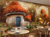 Fairytale Murals Beibehang Custom Wallpaper Fairy Tale Mushroom House Children Room
