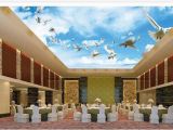 Famous Ceiling Murals Wallpaper 3d Ceiling Blue Sky White Clouds Flying Pigeon Ceiling