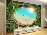 Fantasy forest Wall Mural Großhandel Tapete 3d Fantasie Fee forest forest Garden Blume Vine Grass Wohnzimmer Schlafzimmer Hintergrund Wanddekoration Wandbild Tapete Von