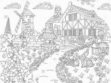 Farm House Coloring Pages Coloring Book Page Of Rural Landscape Farm House Windmill