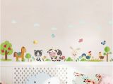 Farm theme Wall Mural Lovely Animals Farm Wall Stickers for Home Decoration Kids Room Bedroom Cow Horse Pig Chicken Mural Art Pvc Wall Decals Tree Wall Stickers Tree Wall