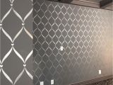 Fence Mural Stencils Modern Masters Silver Metallic Paint Stenciled On Media Room Walls