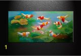 Feng Shui Wall Murals 2019 Huge Modern Abstract Oil Painting Feng Shui Fish Koi Canvas Wall Art Pure Hand Painted China Wind Koi Art Bedroom Home Decoration Bdf055 From