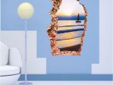 Ferris Wheel Wall Mural Aw3023 3d Sea Wall Sticker Sunset Boating Bedroom Poster House Door Quote Mural Wall Decals Home Decor 60 90cm Full Wall Decals Full Wall Mural Decals