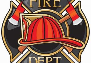 Fire Station Wall Mural Fire Department or Firefighters Maltese Cross Symbol Vinyl Wall