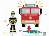 Fire Truck Wall Murals Fireman with Fire Truck & Fire Hydrant Vinyl Wall Decals Children S Room or Playroom Wall Sticker