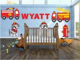 Fire Truck Wall Murals Firetruck Wall Decal Personalized for Baby Nursery Wall
