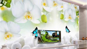 Floral Wall Murals Canada Modern Simple White Flowers butterfly Wallpaper 3d Wall Mural Living Room Tv sofa Backdrop Wall Painting Classic Mural 3 D Wallpaper