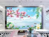 Flower Wall Mural Painting 3d Wallpaper Custom Non Woven Mural Flower and Bird Rhyme Scenery Decor Painting Picture 3d Wall Muals Wall Paper for Walls 3 D Wallpaper