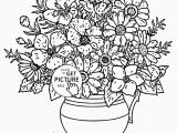 Flowers Coloring Pages Printable Realistic Bouquet Of Flowers In Vase Coloring Page for Kids Flower