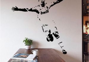 Football Wall Murals for Kids New Vinyl Removable Pvc Art Mural Football Cristiano Ronaldo Wall