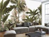 Forest Wall Decal Mural Hand Painted Tropical Rainforest forest Wallpaper Wall Mural