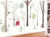 Forest Wall Decal Mural Music forest Wall Sticker Cartoon Home Decor Diy Bedroom Kids Room Nursery Background Mural Art Decals Poster Sticker Y Star Stickers