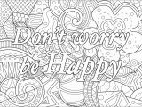 Free Coloring Pages for Adults Printable Hard to Color Don T Worry Be Happy Positive & Inspiring Quotes Adult