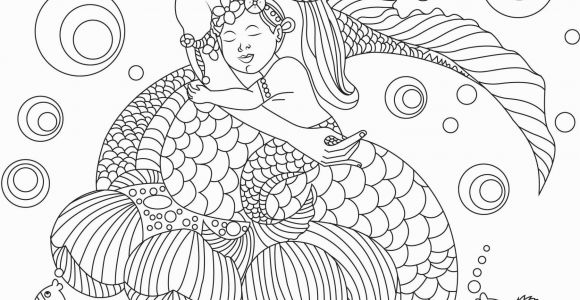 Free Mermaid Coloring Pages for Adults Free Beautiful Mermaid Adult Coloring Book Image From