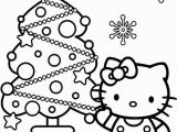 Free Printable Hello Kitty Christmas Coloring Pages Hello Kitty and Christmas Tree Coloring Page