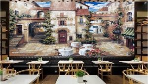 French Cafe Wall Murals 3d Room Wallpaper Custom Mural European Cafe town Street View