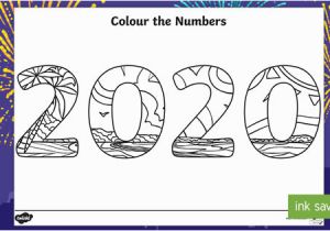 Front Door Coloring Page Colour the Numbers New Year 2020 Mindfulness Colouring