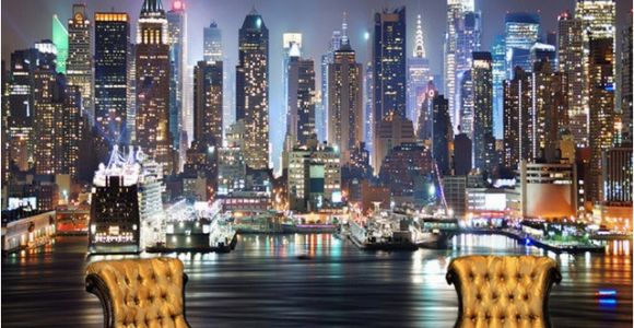 Full Wall Murals New York Custom Mural Wallpaper 3d New York City Night Scenery Mural