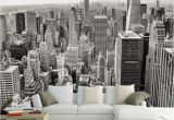 Full Wall Murals New York Retro Nostalgic New York Black and White 3d City sofa Tv Background