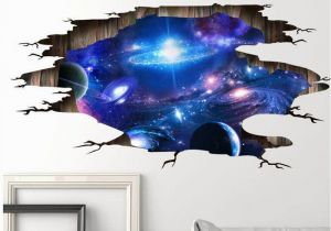 Galaxy Mural Diy Wall Stickers Cosmic Galaxy Wall Decals for Kids Room Baby Bedroom