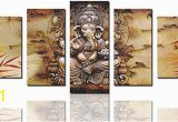 Ganesha Mural Wall Art Canvas Art Prints Framed Hindu Fairy Wall Art India Ganesha Yoga Goddess Elephant Wall Decor