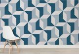 Geometric Wall Murals Uk Blue Geometric Wallpaper Abstract Design