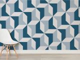 Geometric Wall Murals Uk Blue Geometric Wallpaper Abstract Design