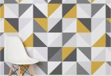 Geometric Wall Murals Uk Yellow and Grey Abstract Geometric Design Square Wall Murals