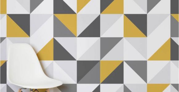 Geometric Wall Murals Uk Yellow and Grey Abstract Geometric Design Square Wall Murals