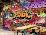 Graffiti Wall Mural Decals Custom Wall Mural 3d Embossed Brick Wallpaper Graffiti Art Cafe Bar