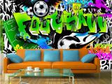Graffiti Wall Mural Decals Wallpaper Wall Murals Non Woven Graffiti Football soccer Art