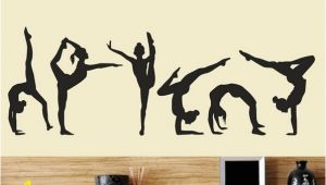 Gymnastics Wall Murals Six Dance Girls Gymnastics Wall Sticker Sport Vinyl Art Wall Mural