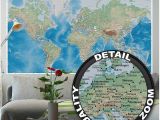 Half Size Wall Murals Mural – World Map – Wall Picture Decoration Miller Projection In Plastically Relief Design Earth atlas Globe Wallposter Poster Decor 82 7 X 55