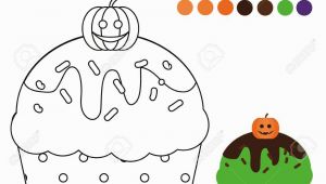 Halloween Cupcake Coloring Pages Stock