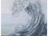 Hand Painted Beach Wall Murals Crystal Wave Textured Metallic Hand Painted Wall Art by