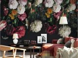 Hand Painted Flower Wall Mural 3d Wall Murals Wallpaper Retro Hand Painted Floral Wall