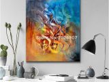 Hand Painted Wall Murals Artist 2019 Hand Painted Customized Calligraphy Artist Abstract Arab Calligraphy Hand Painted Oil Painting Canvas Art Painting for Hotel From